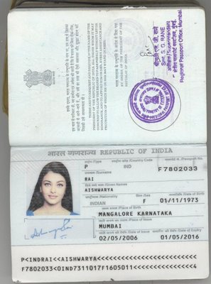 Passport number india